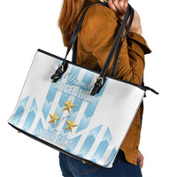 Custom Argentina Football Leather Tote Bag Vamos La Albiceleste