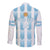 Custom Argentina Football Long Sleeve Button Shirt Vamos La Albiceleste