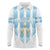 Custom Argentina Football Long Sleeve Polo Shirt Vamos La Albiceleste