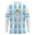 Custom Argentina Football Long Sleeve Polo Shirt Vamos La Albiceleste