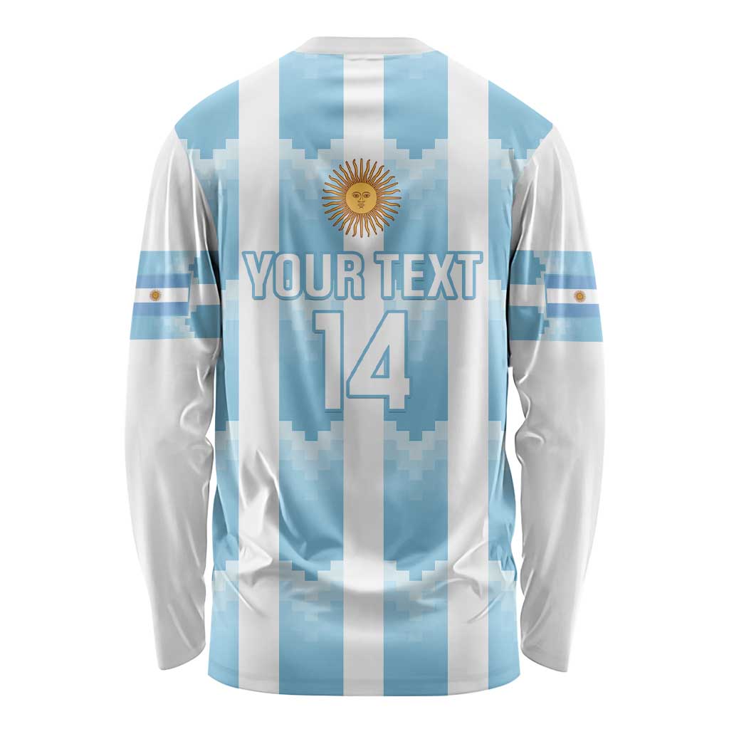 Custom Argentina Football Long Sleeve Shirt Vamos La Albiceleste