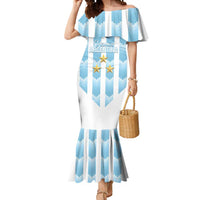 Custom Argentina Football Mermaid Dress Vamos La Albiceleste