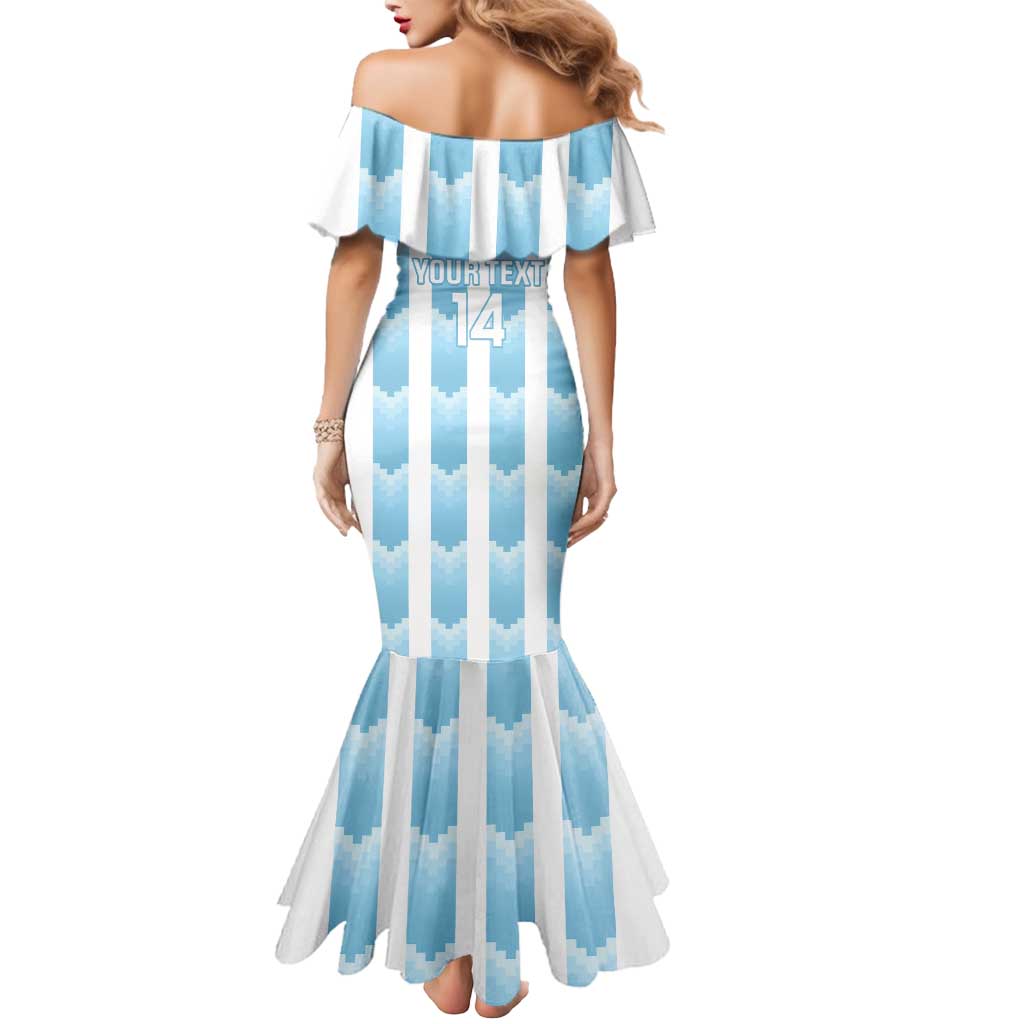 Custom Argentina Football Mermaid Dress Vamos La Albiceleste