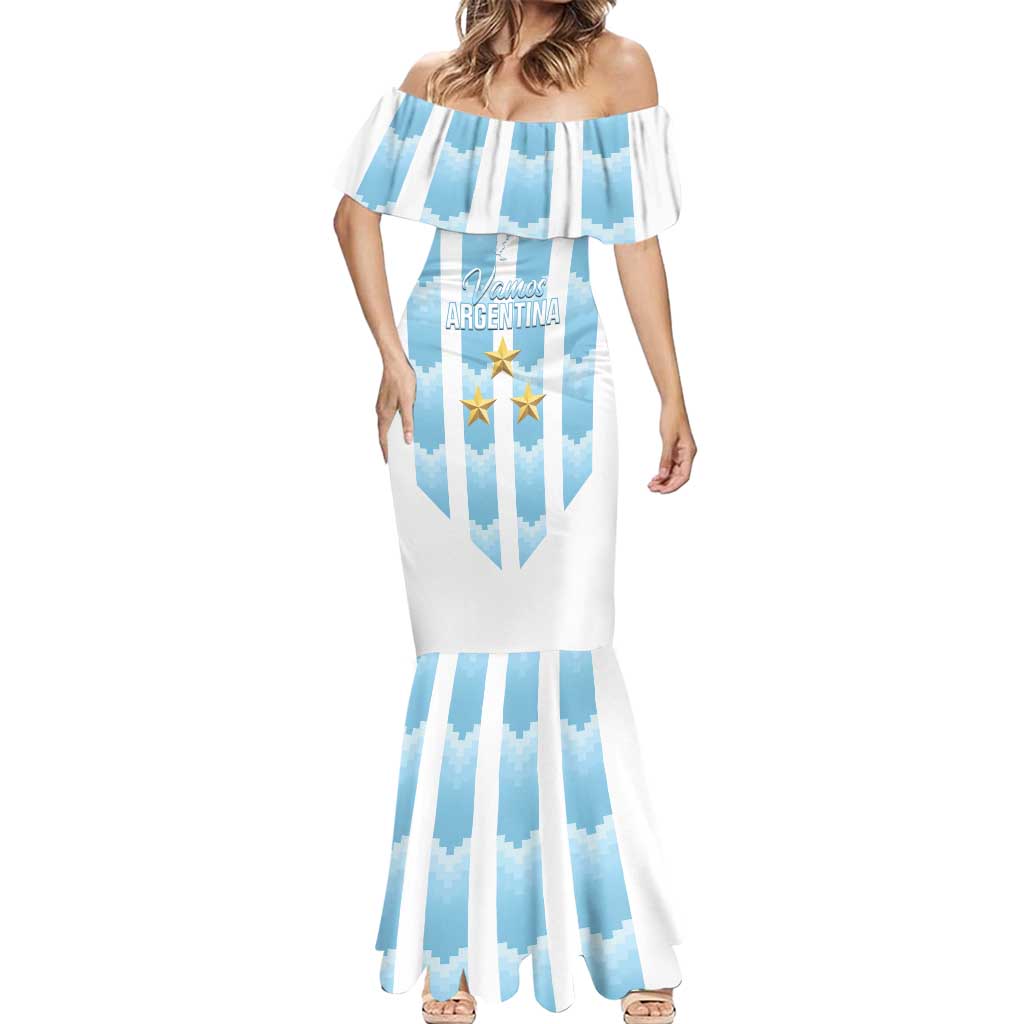 Custom Argentina Football Mermaid Dress Vamos La Albiceleste