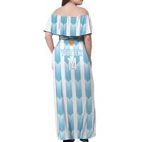 Custom Argentina Football Off Shoulder Maxi Dress Vamos La Albiceleste