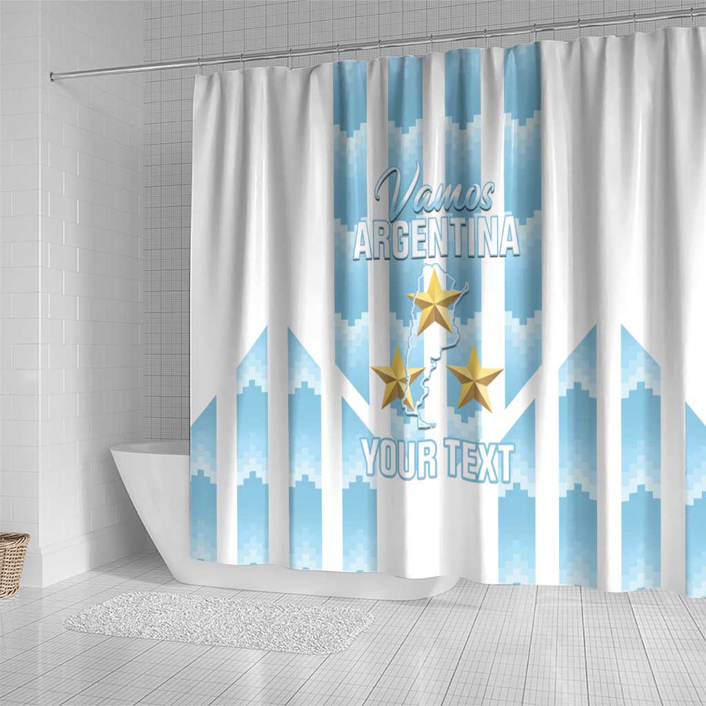 Custom Argentina Football Shower Curtain Vamos La Albiceleste