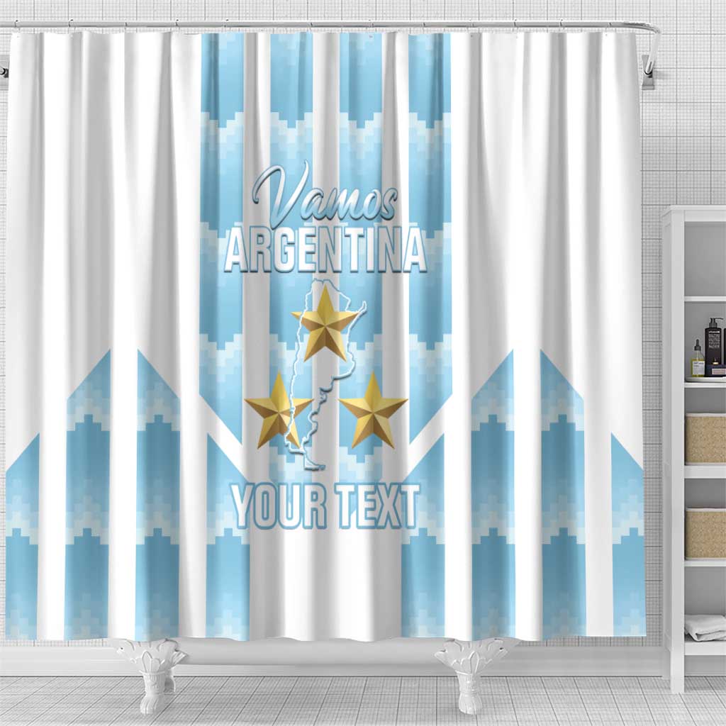 Custom Argentina Football Shower Curtain Vamos La Albiceleste
