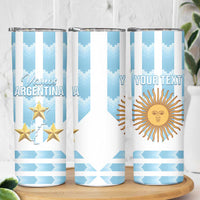 Custom Argentina Football Skinny Tumbler Vamos La Albiceleste