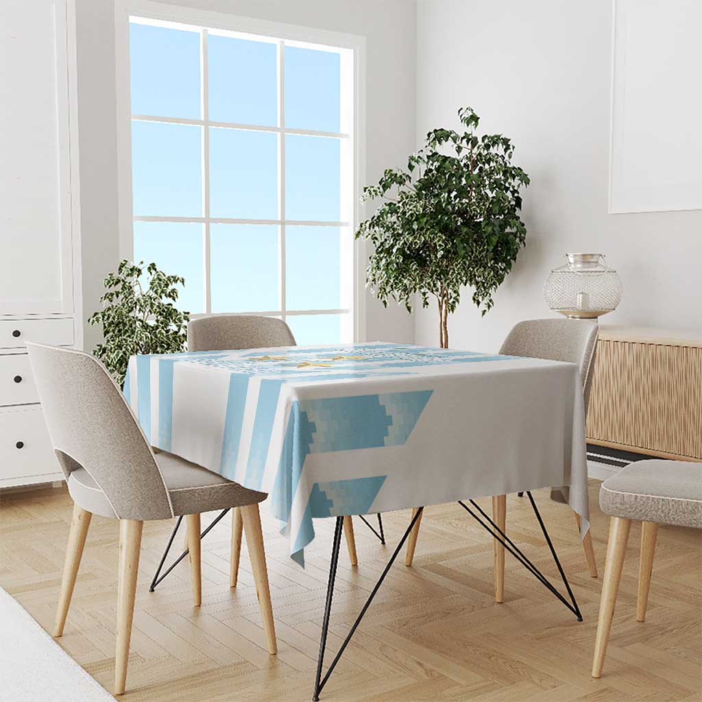 Custom Argentina Football Tablecloth Vamos La Albiceleste