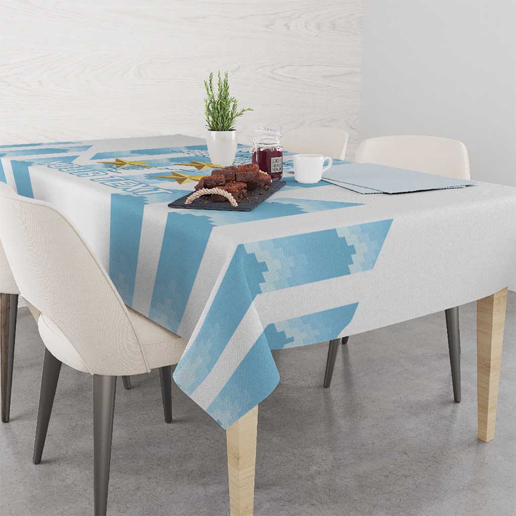 Custom Argentina Football Tablecloth Vamos La Albiceleste