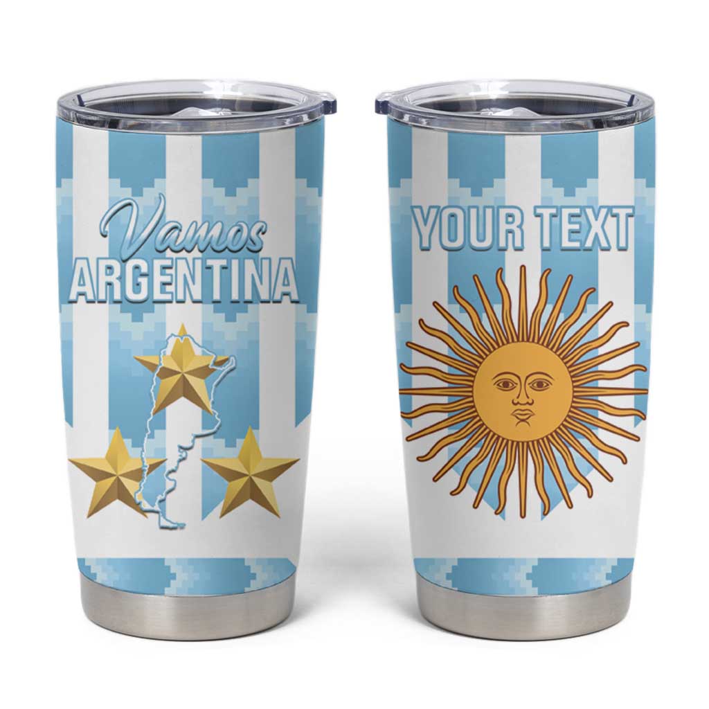Custom Argentina Football Tumbler Cup Vamos La Albiceleste