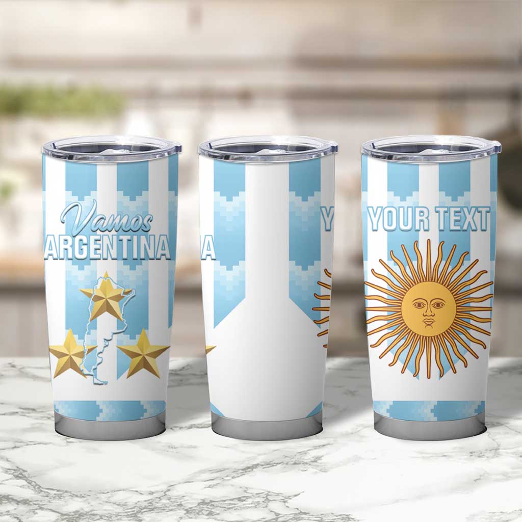Custom Argentina Football Tumbler Cup Vamos La Albiceleste