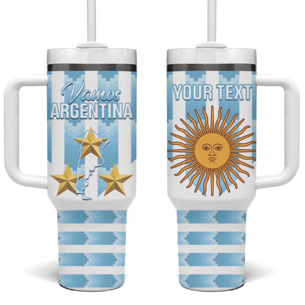 Custom Argentina Football Tumbler With Handle Vamos La Albiceleste