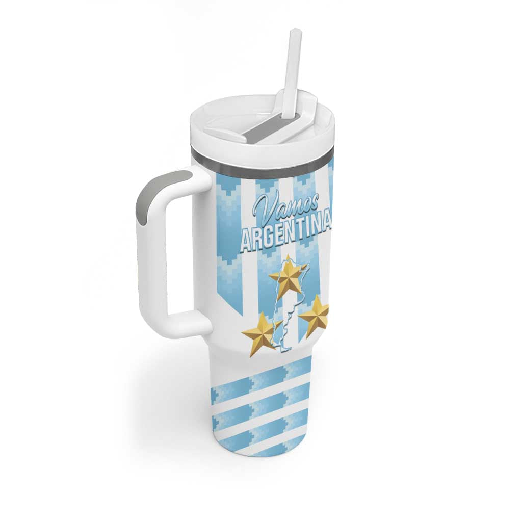 Custom Argentina Football Tumbler With Handle Vamos La Albiceleste