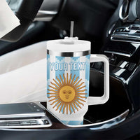 Custom Argentina Football Tumbler With Handle Vamos La Albiceleste