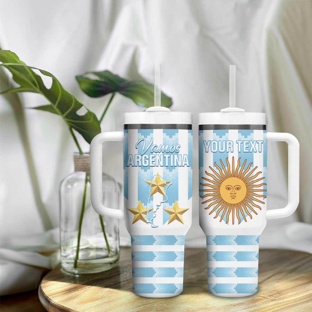 Custom Argentina Football Tumbler With Handle Vamos La Albiceleste