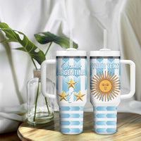 Custom Argentina Football Tumbler With Handle Vamos La Albiceleste