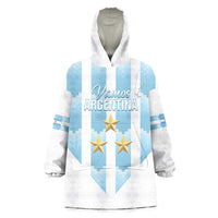 Custom Argentina Football Wearable Blanket Hoodie Vamos La Albiceleste