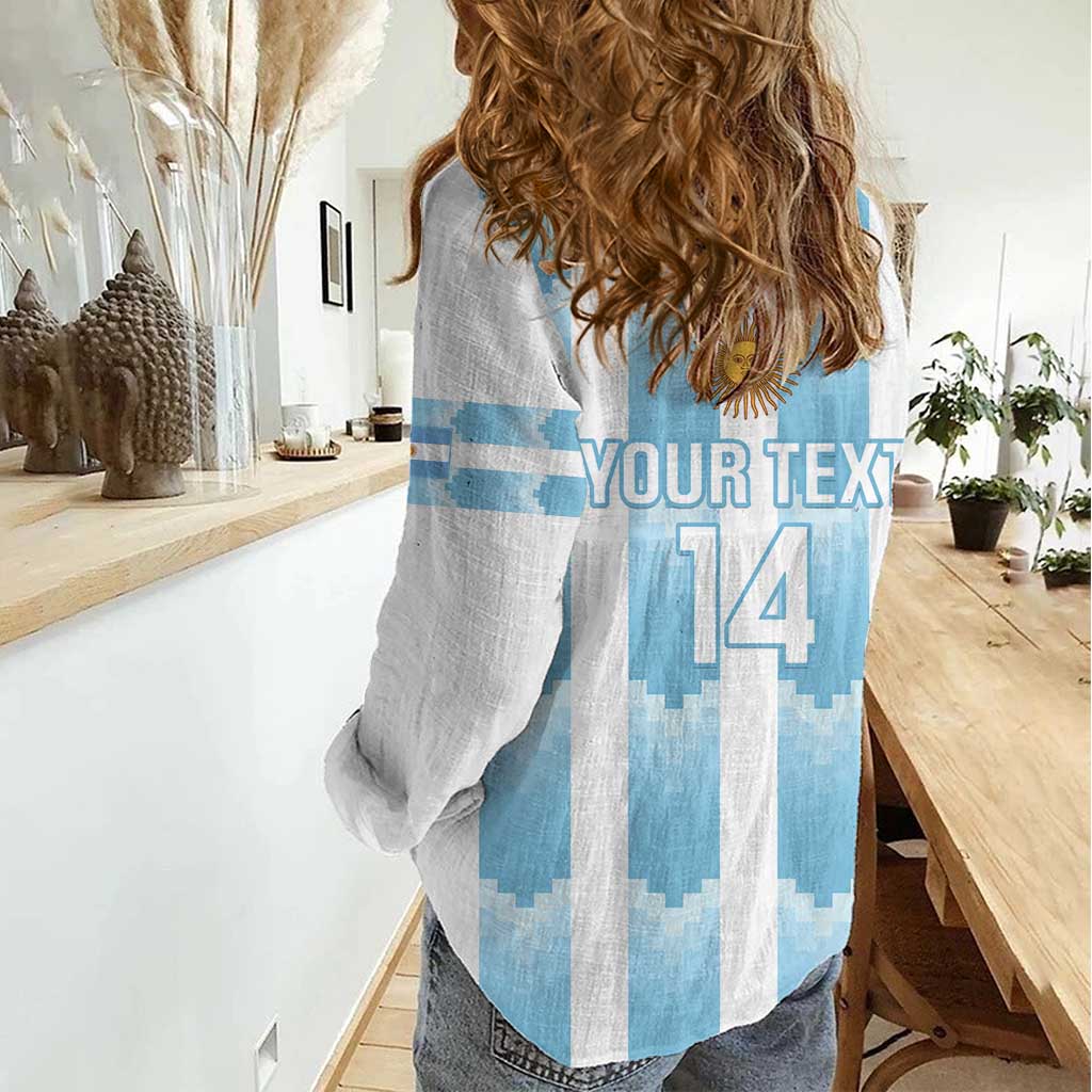 Custom Argentina Football Women Casual Shirt Vamos La Albiceleste