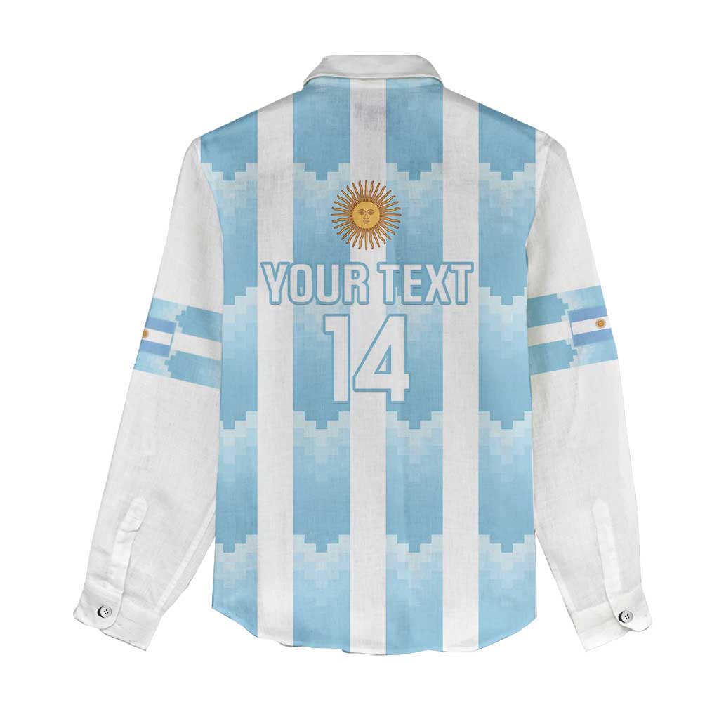 Custom Argentina Football Women Casual Shirt Vamos La Albiceleste