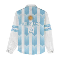 Custom Argentina Football Women Casual Shirt Vamos La Albiceleste