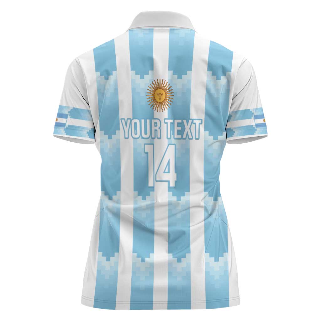 Custom Argentina Football Women Polo Shirt Vamos La Albiceleste