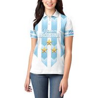 Custom Argentina Football Women Polo Shirt Vamos La Albiceleste