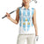 Custom Argentina Football Women Sleeveless Polo Shirt Vamos La Albiceleste