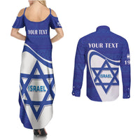 Personalised Israel Independence Day Couples Matching Summer Maxi Dress and Long Sleeve Button Shirt 2024 Yom Haatzmaut - Wonder Print Shop