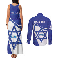 Personalised Israel Independence Day Couples Matching Tank Maxi Dress and Long Sleeve Button Shirt 2024 Yom Haatzmaut - Wonder Print Shop