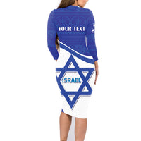 Personalised Israel Independence Day Family Matching Long Sleeve Bodycon Dress and Hawaiian Shirt 2024 Yom Haatzmaut - Wonder Print Shop