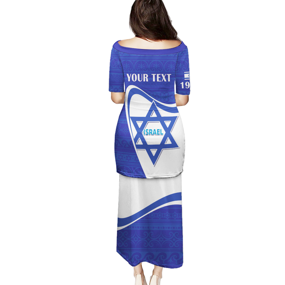 Personalised Israel Independence Day Family Matching Puletasi and Hawaiian Shirt 2024 Yom Haatzmaut - Wonder Print Shop