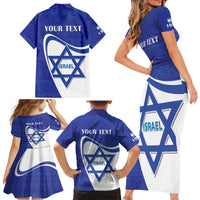 Personalised Israel Independence Day Family Matching Short Sleeve Bodycon Dress and Hawaiian Shirt 2024 Yom Haatzmaut - Wonder Print Shop