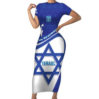 Personalised Israel Independence Day Family Matching Short Sleeve Bodycon Dress and Hawaiian Shirt 2024 Yom Haatzmaut - Wonder Print Shop