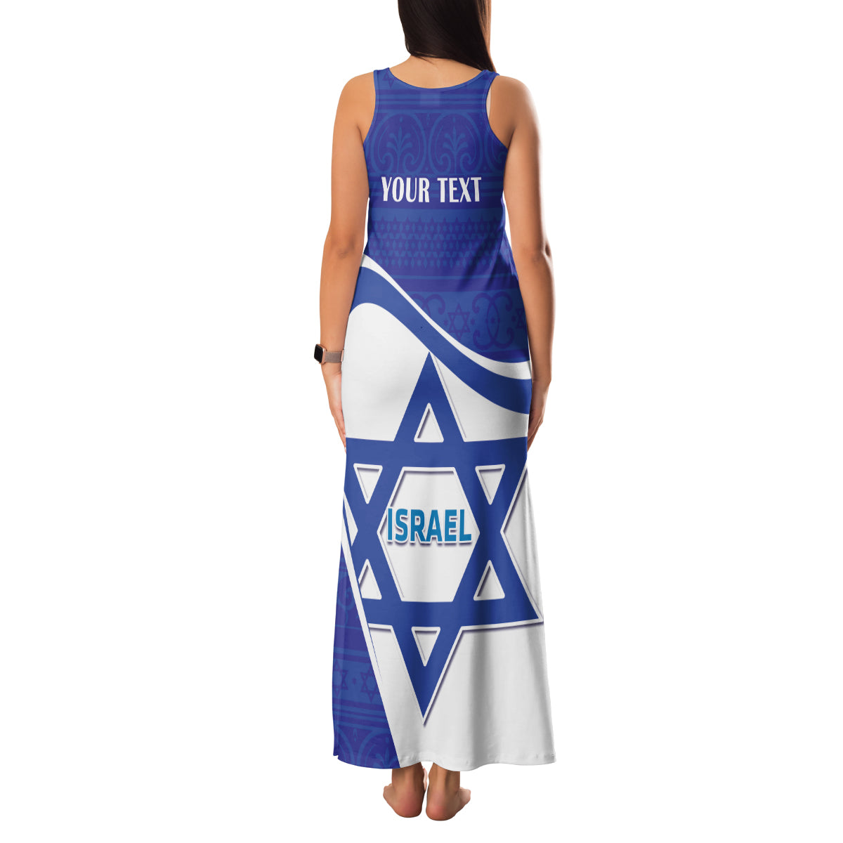 Personalised Israel Independence Day Family Matching Tank Maxi Dress and Hawaiian Shirt 2024 Yom Haatzmaut - Wonder Print Shop