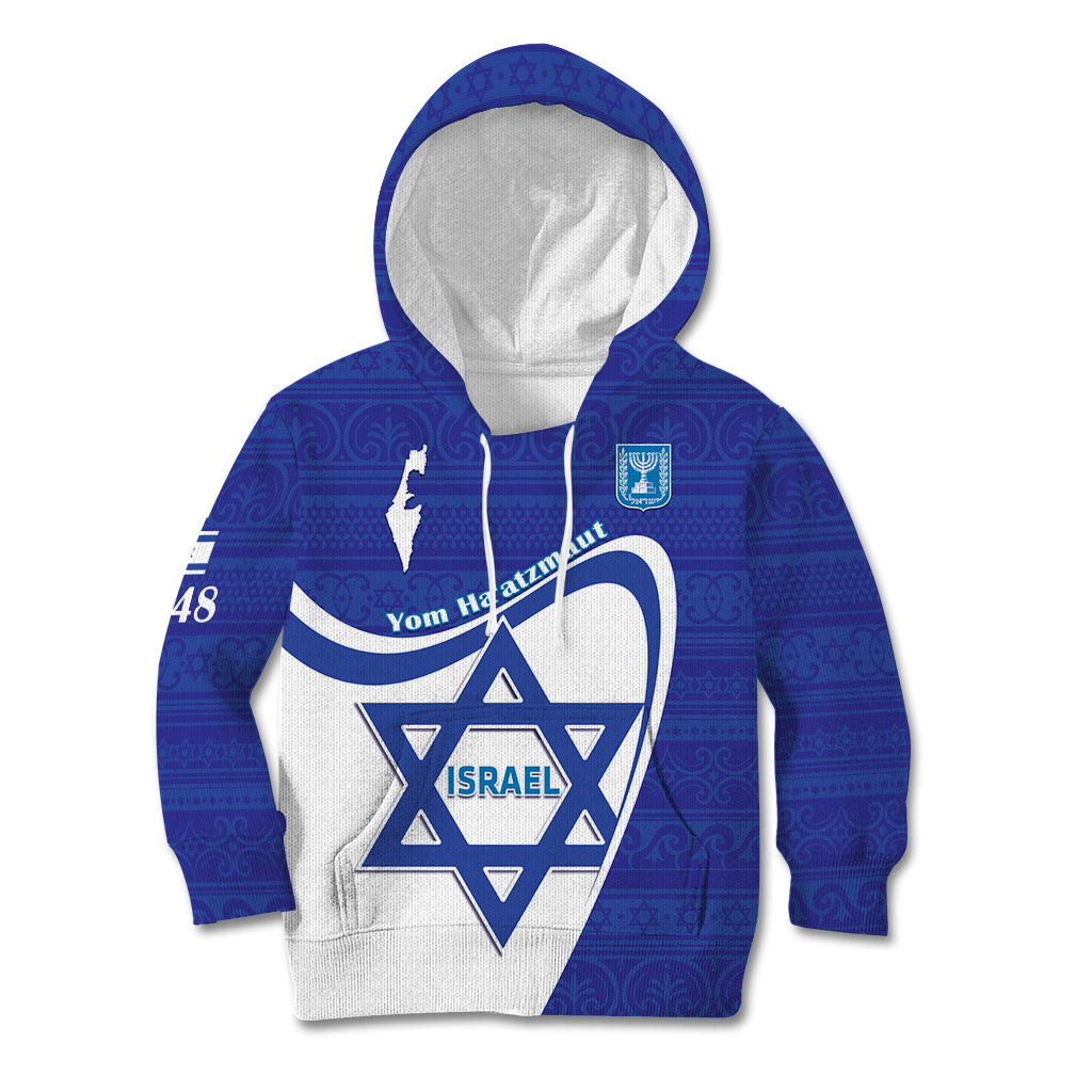 Personalised Israel Independence Day Kid Hoodie 2024 Yom Haatzmaut - Wonder Print Shop