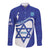 Personalised Israel Independence Day Long Sleeve Button Shirt 2024 Yom Haatzmaut