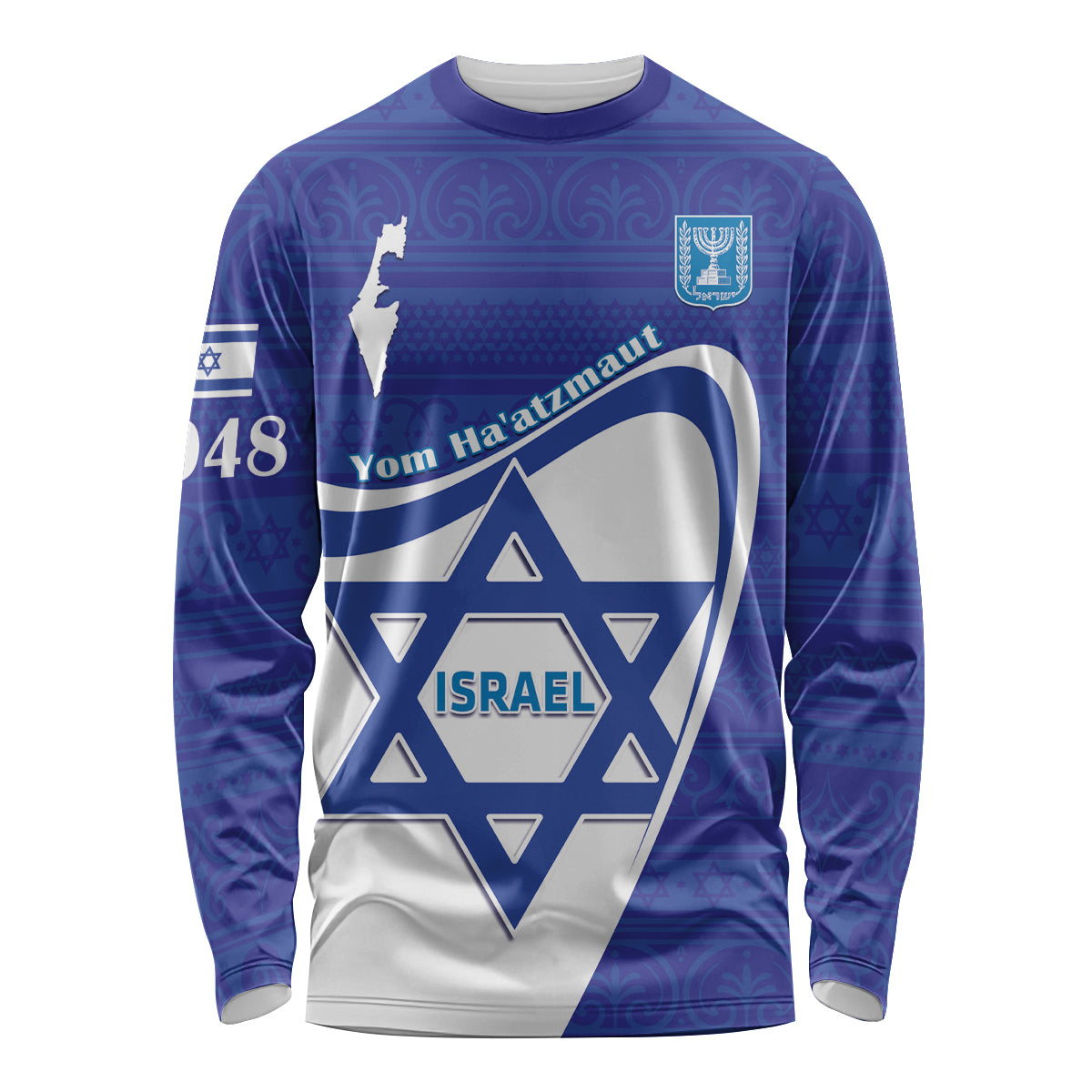 Personalised Israel Independence Day Long Sleeve Shirt 2024 Yom Haatzmaut - Wonder Print Shop