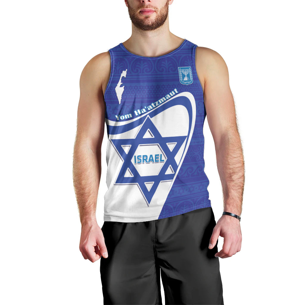 Personalised Israel Independence Day Men Tank Top 2024 Yom Haatzmaut - Wonder Print Shop