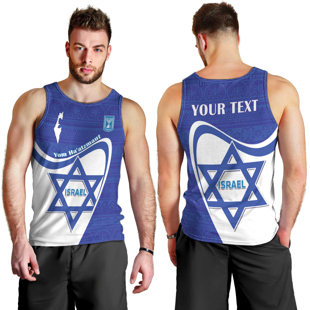 Personalised Israel Independence Day Men Tank Top 2024 Yom Haatzmaut - Wonder Print Shop