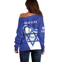 Personalised Israel Independence Day Off Shoulder Sweater 2024 Yom Haatzmaut - Wonder Print Shop