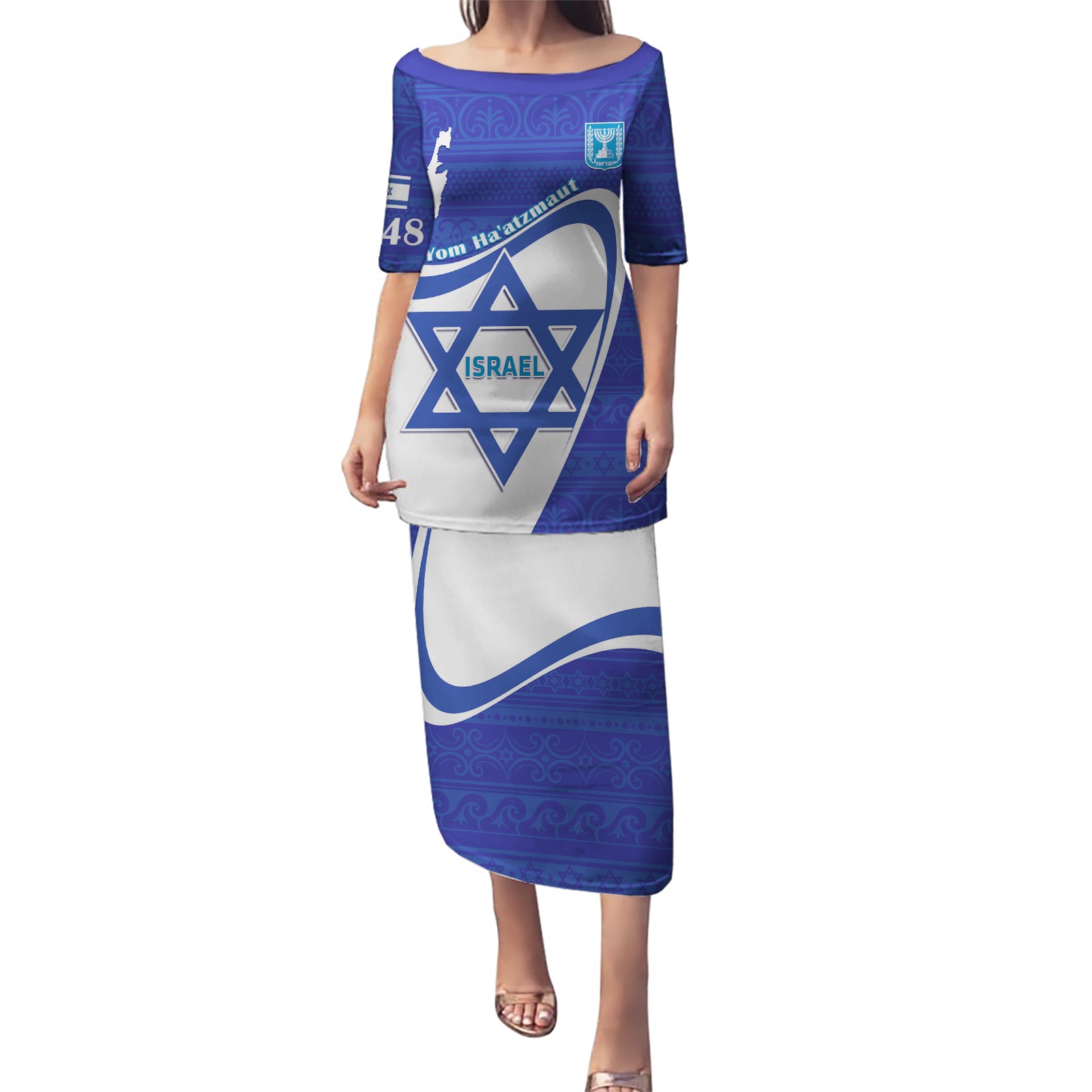 Personalised Israel Independence Day Puletasi 2024 Yom Haatzmaut - Wonder Print Shop