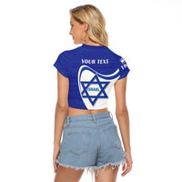 Personalised Israel Independence Day Raglan Cropped T Shirt 2024 Yom Haatzmaut - Wonder Print Shop