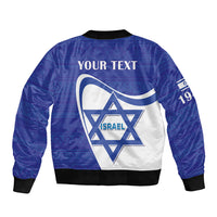 Personalised Israel Independence Day Sleeve Zip Bomber Jacket 2024 Yom Haatzmaut - Wonder Print Shop