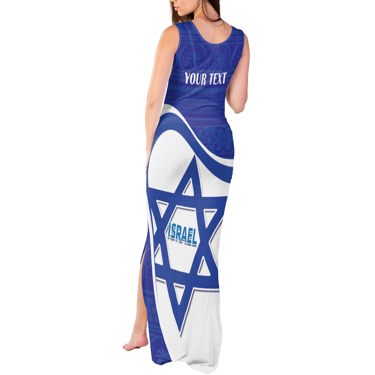 Personalised Israel Independence Day Tank Maxi Dress 2024 Yom Haatzmaut - Wonder Print Shop