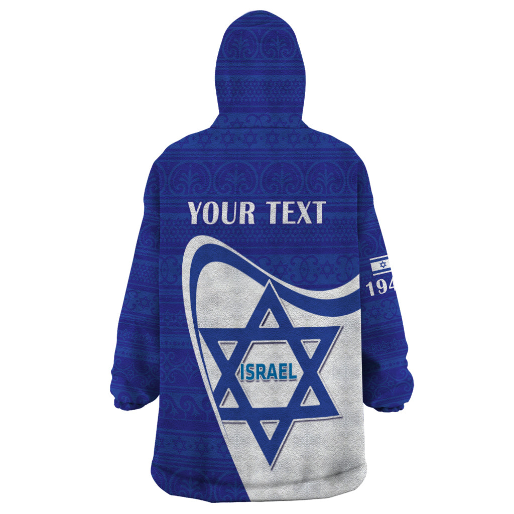 Personalised Israel Independence Day Wearable Blanket Hoodie 2024 Yom Haatzmaut - Wonder Print Shop