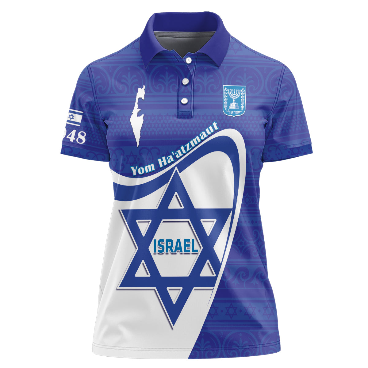 Personalised Israel Independence Day Women Polo Shirt 2024 Yom Haatzmaut - Wonder Print Shop