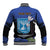 Personalised Israel Independence Day Baseball Jacket Menorah With Cyclamen Persicum Grunge - Wonder Print Shop