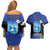 Personalised Israel Independence Day Couples Matching Off Shoulder Short Dress and Hawaiian Shirt Menorah With Cyclamen Persicum Grunge - Wonder Print Shop