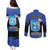 Personalised Israel Independence Day Couples Matching Puletasi and Long Sleeve Button Shirt Menorah With Cyclamen Persicum Grunge - Wonder Print Shop